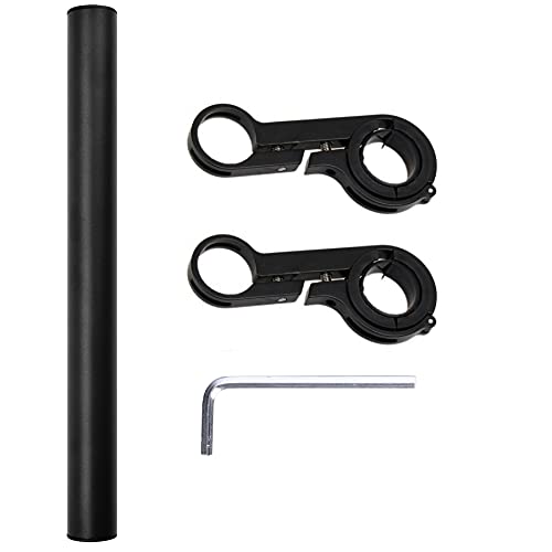 Bike Bicycle Double Handlebar Extender Extension,11.8"(30 cm) Aluminum alloy Super Long Bracket Accessories,For Bike Mounts,Extender Bars, Headlights,Light Lamp,Phone Mount,For 31.8mm/25.4mm caliber