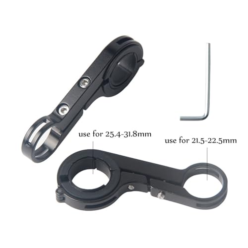 Black Aluminum Bike Handlebar Extender Rack, Universal Bicycle Headlight Flashlight Mount Clip with USB Power Bank Multifunctional for Mountain Road Bikes (with Battery)