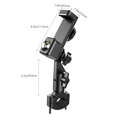 Temvue Bike Phone Mount with Compass, 1080° Rotation, Universal Handlebar Phone Holder, Shockproof and Secure Motorcycle Phone Mount, Compatible with All Smartphones.