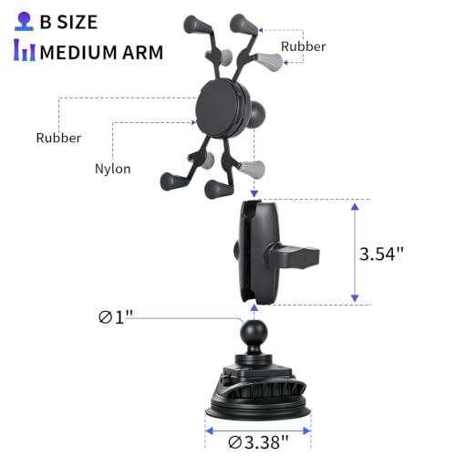 Strg Car Phone Mount with Twist-Lock Suction Cup Base for Car Windshields - size: Suction Cup Base