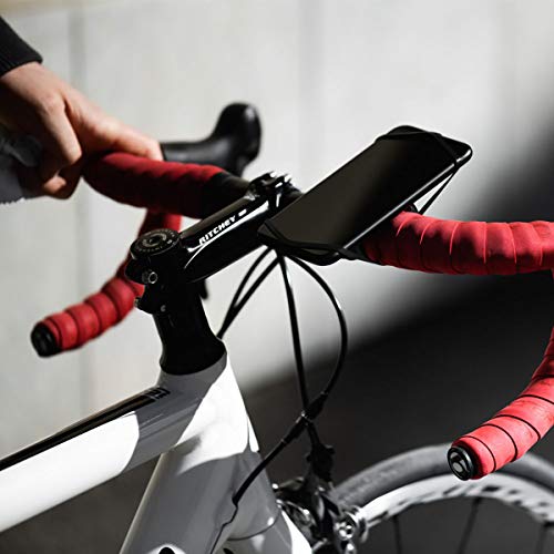 Universal Smartphone Bicycle Mount, 100% Silicone, Compact, Light, Portable | Easy No Tools Mount | All Weather Use, UV Resistant | Durable | Made in Austria (Red) - color: Red