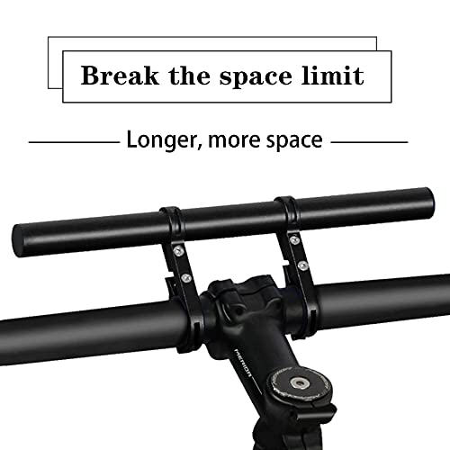 Bike Bicycle Double Handlebar Extender Extension,11.8"(30 cm) Aluminum alloy Super Long Bracket Accessories,For Bike Mounts,Extender Bars, Headlights,Light Lamp,Phone Mount,For 31.8mm/25.4mm caliber