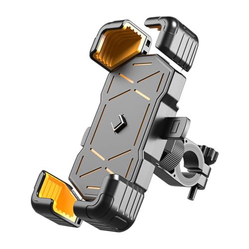 AUCELI 4.7-7.2 Inch Motorcycle Phone Mount Quick Release Bike Holder Yellow - color: Yellow