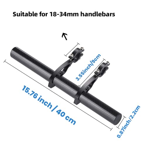 Yizhet Bike Handlebar Extender, Bicycle Handlebar Extension Lightweight Durable Double Bike Handlebar Bracket for Holding Bicycle Speedometer, GPS, Phone Mount Holder - color: Carbon Tube