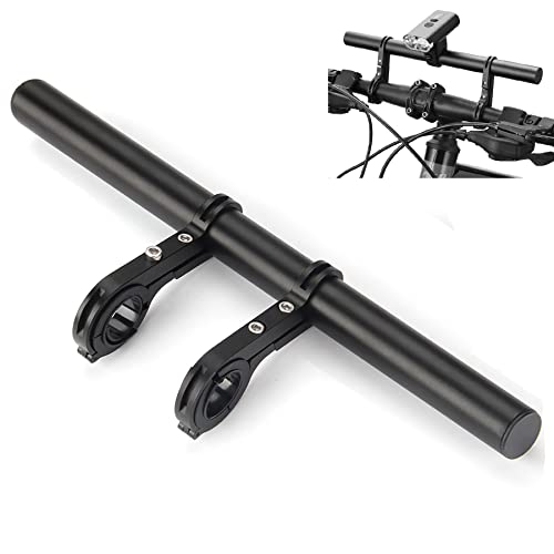Bike Bicycle Double Handlebar Extender Extension,11.8"(30 cm) Aluminum alloy Super Long Bracket Accessories,For Bike Mounts,Extender Bars, Headlights,Light Lamp,Phone Mount,For 31.8mm/25.4mm caliber