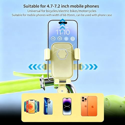 Stylish Yellow Bike Phone Mount for Women - color: Yellow