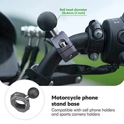 FANAUE Handlebar Clamp Mount U-bolt Base with B Size 1" Ball for 0.85" to 1.14" Diameter Rail, Compatible with RAM Mounts B Size Double Socket Arm & Motorcycle Phone Mount - size: CC-05X