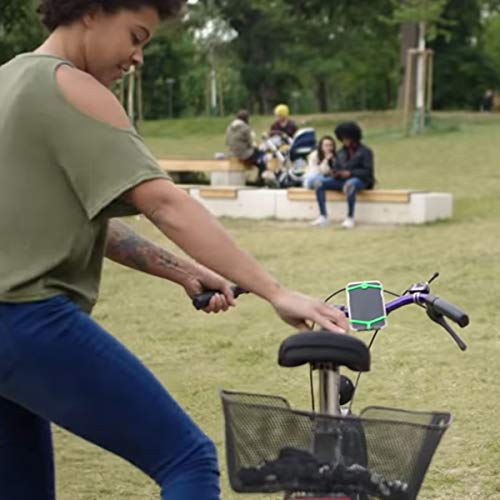 Generic Universal Smartphone Bicycle Mount, 100% Silicone, Compact, Light, Portable | Easy No Tools Mount | All Weather Use, UV Resistant | Durable | Made in Austria (Green) - color: Green