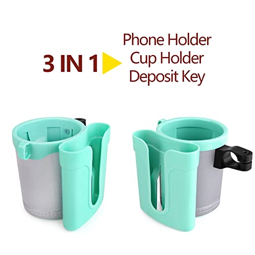 Bike Cup Holder & Phone Mount, 3‑in‑1 Universal Drink Bottle Mount - color: green