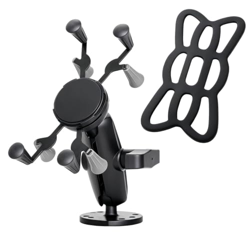 Strg Phone Mount with 7 Holes Drill-Down Round Base and Aluminum Socket Arm - size: Aluminum Alloy Round Base