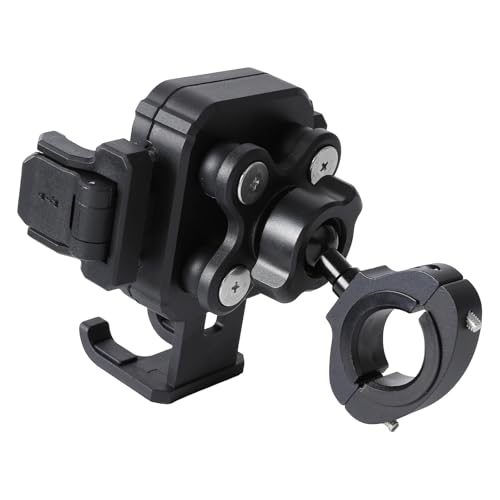 Aluminum Bicycle & Motorcycle Handlebar Phone Holder Mount – Vibration Dampener | Camera Friendly | 1-Second Lock & Release | 360° Rotation, for iPhone 17 16 15 14 Pro Max, 4.7-7" Smartphones