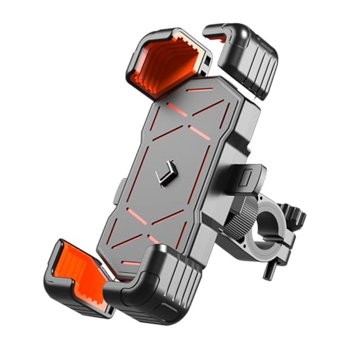 AUCELI 4.7-7.2 Inch Motorcycle Phone Mount Quick Release Bike Holder Orange - color: Orange