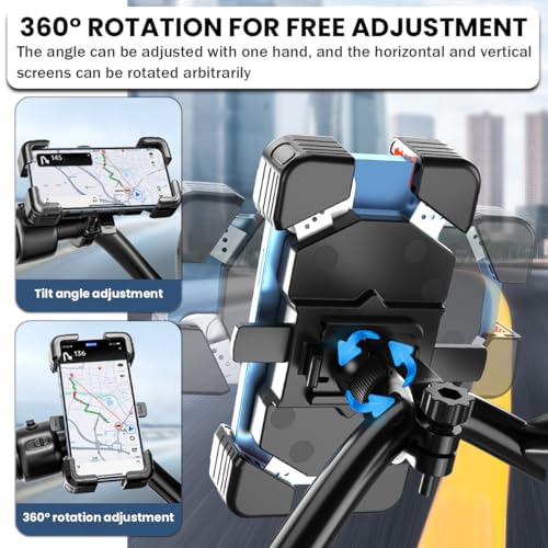 AUCELI 4.7-7.2 Inch Motorcycle Phone Mount Quick Release Bike Holder Yellow - color: Yellow