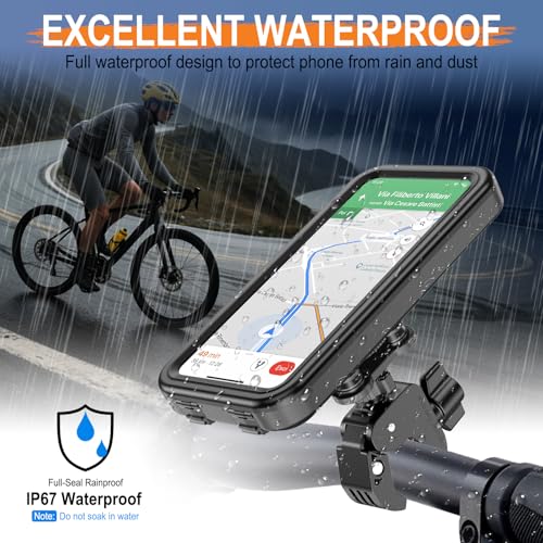 HUANLANG Motorcycle Phone Mount Anti Vibration,Waterproof Bike Phone Holder