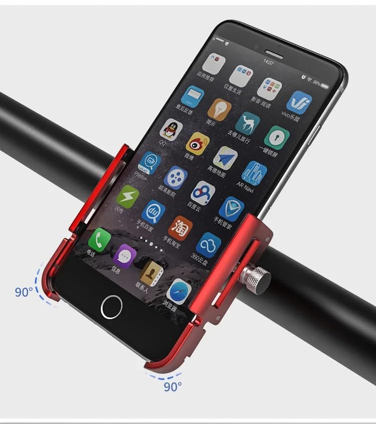 GUB P30 Aluminum Bike Phone Holder for 3.5" to 7.5" Device Bicycle Phone Stand Scooter Moto Mount Support Handlebar Clips - color: Red
