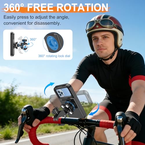 HUANLANG Motorcycle Phone Mount Anti Vibration,Waterproof Bike Phone Holder