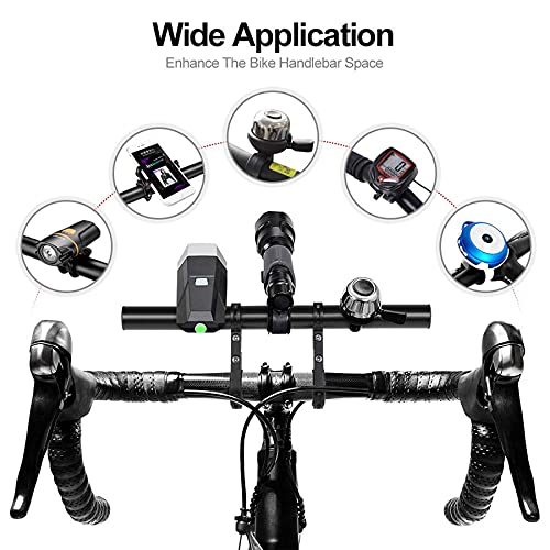 XNX Bike Bicycle Double Handlebars Extender Extension,Aluminum Alloy Super Long Bike Bracket Accessories,for Bike Mounts,Bicycle Extender Bars,for 20mm-32mm Bars Caliber
