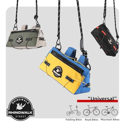 Rhinowalk Bike Handlebar Bag Bicycle Front Bag Storage Small Pouch with Shoulder Strap for Urban Cycling - color: Green
