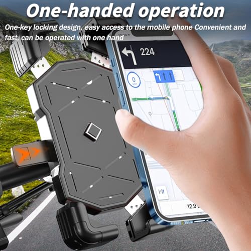 AUCELI 4.7-7.2 Inch Motorcycle Phone Mount Quick Release Bike Holder Black - color: Black