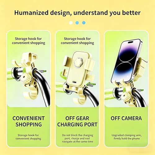 Stylish Yellow Bike Phone Mount for Women - color: Yellow