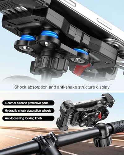 Motorcycle Phone Mount with Vibration Dampener for 4.7-7" Phone - color: Knob Base