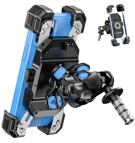 VAZESWIN Motorcycle Fork Stem Phone Mount with Vibration Dampener, 1s Lock