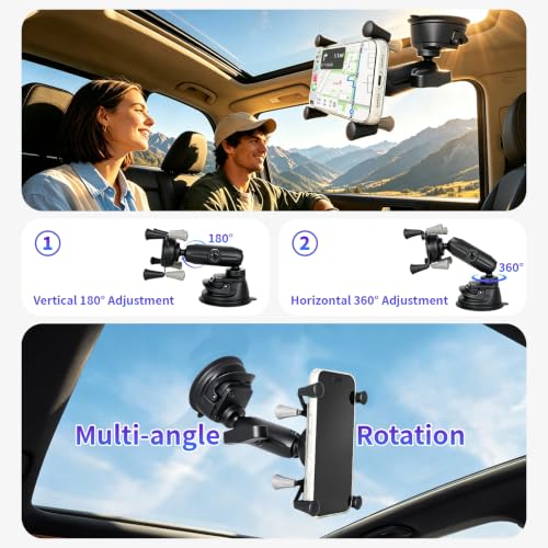 Strg Car Phone Mount with Twist-Lock Suction Cup Base for Car Windshields - size: Suction Cup Base
