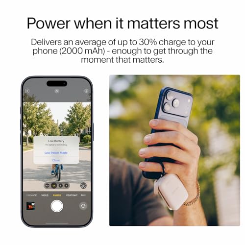 Twelve South PowerClip Mini Charger with Built-in USB-C Cable, 2000mAh - color: Mint