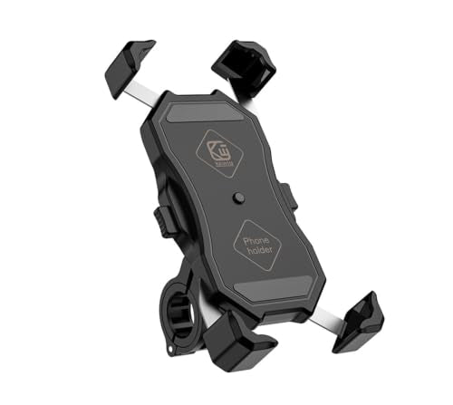 Motorcycle Phone Holder, 360° Rotatable Anti Vibration Bike Phone Mount, Universal Fit 22-32mm Handlebars for Motorcycle Scooter Electric Bike ATV, Fits 4.7-7.2 Inch Smartphones, No Charging Function