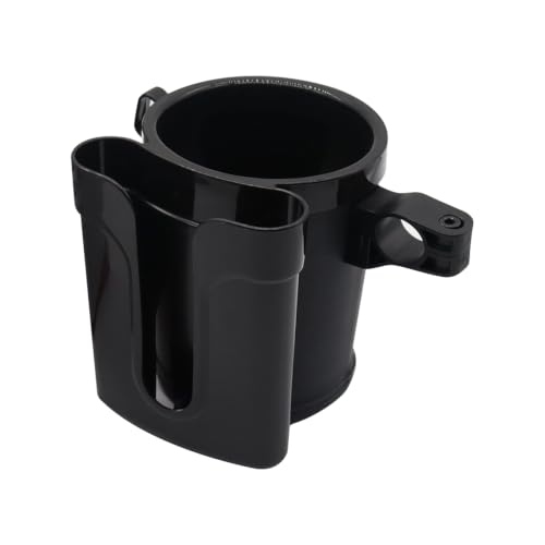 Bike Cup Holder & Phone Mount, 3‑in‑1 Universal Drink Bottle Mount - color: black