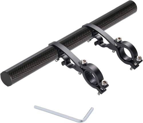 Yizhet Bike Handlebar Extender, Bicycle Handlebar Extension Lightweight Durable Double Bike Handlebar Bracket for Holding Bicycle Speedometer, GPS, Phone Mount Holder - color: Carbon Tube
