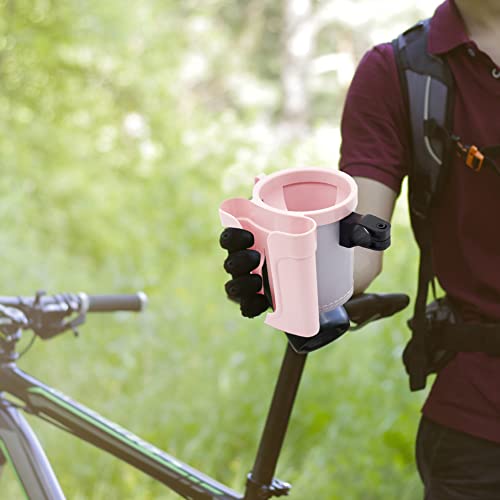 Bike Cup Holder & Phone Mount, 3‑in‑1 Universal Drink Bottle Mount - color: Pink