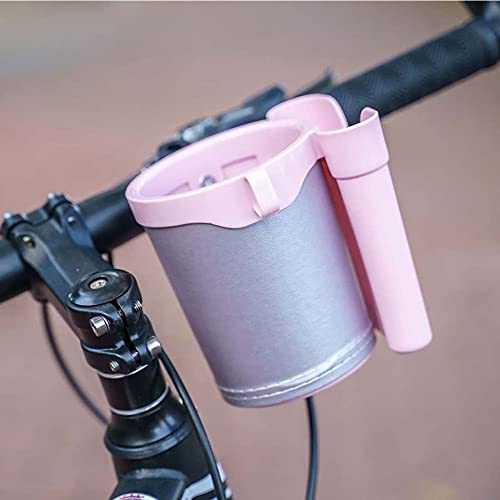 Bike Cup Holder & Phone Mount, 3‑in‑1 Universal Drink Bottle Mount - color: Pink