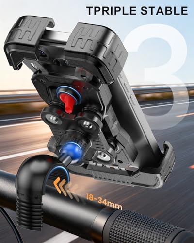 Motorcycle Phone Mount with Vibration Dampener for 4.7-7" Phone - color: Knob Base