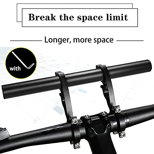 XNX Bike Bicycle Double Handlebars Extender Extension,Aluminum Alloy Super Long Bike Bracket Accessories,for Bike Mounts,Bicycle Extender Bars,for 20mm-32mm Bars Caliber