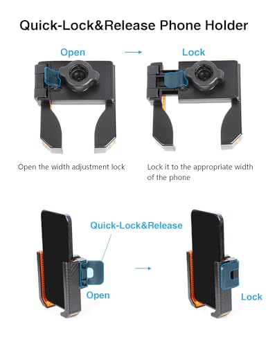 xik Universal Motorcycle Phone Mount Holder - Quick Release & Lock Handlebar Mount for Bike, Bicycle, Scooter & ATV - Fits iPhone & Android Smartphones 4.7-7.2 Inches