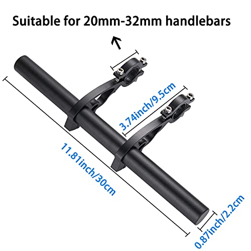 XNX Bike Bicycle Double Handlebars Extender Extension,Aluminum Alloy Super Long Bike Bracket Accessories,for Bike Mounts,Bicycle Extender Bars,for 20mm-32mm Bars Caliber