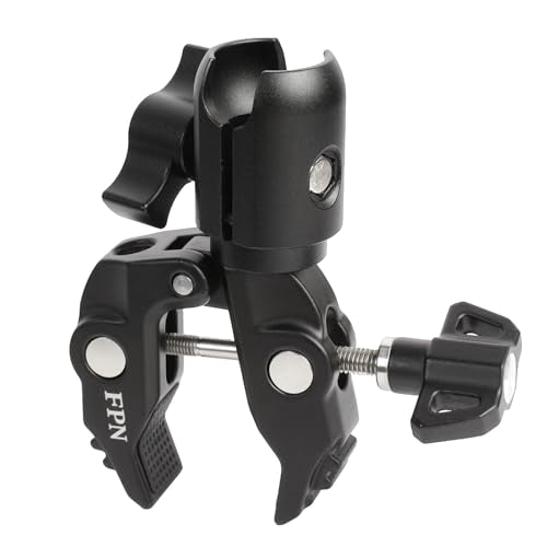 All-Metal Handlebar Clamp Base Mount with Adjustable Single Socket Arm, Fits 0.5-1.77" Round Rails, Compatible with RAM Mounts, 1" Ball Motorcycle Bike Phone Holder - style: Clamp with Single Socket Arm