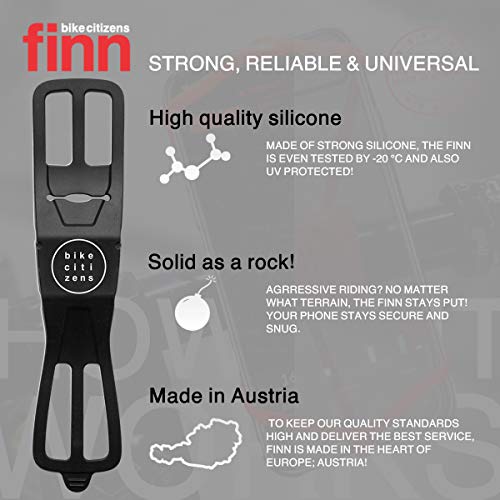 Universal Smartphone Bicycle Mount, 100% Silicone, Compact, Light, Portable | Easy No Tools Mount | All Weather Use, UV Resistant | Durable | Made in Austria (Red) - color: Red