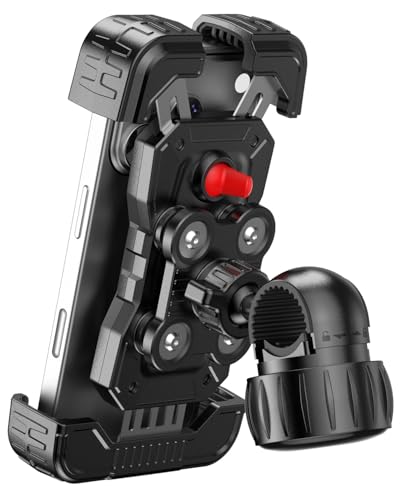 Motorcycle Phone Mount with Vibration Dampener for 4.7-7" Phone - color: Knob Base