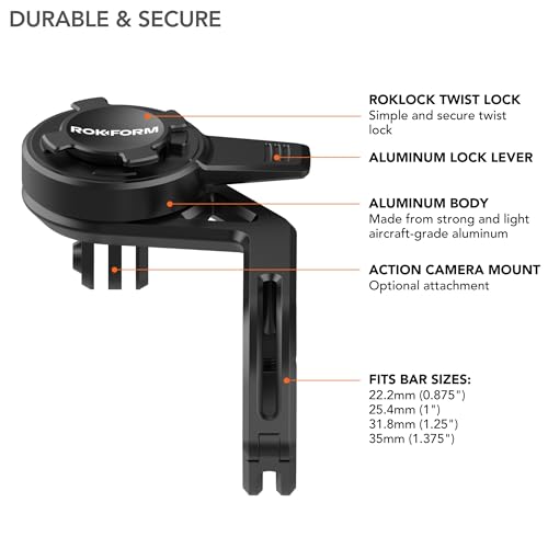 Rokform Over the Top Bike Phone Mount, Fits 4 Handlebars 22.2-35mm (⅞-1⅜”)
