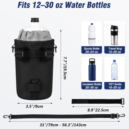 MoKo Bike Water Bottle Holder, Handlebar Cup Holder, Fits 12-30 oz Bottles - color: Black