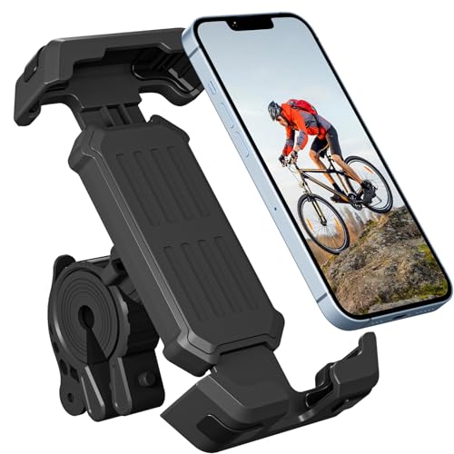 Bike Phone Holder, Locking Motorcycle Mount, One-Hand Quick Release