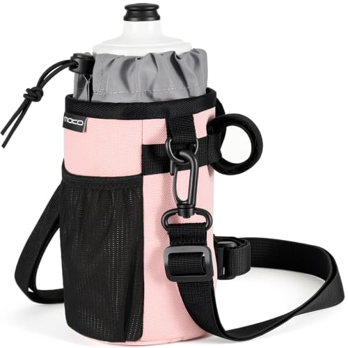 MoKo Bike Water Bottle Holder, Handlebar Cup Holder, Fits 12-30 oz Bottles - color: Pink