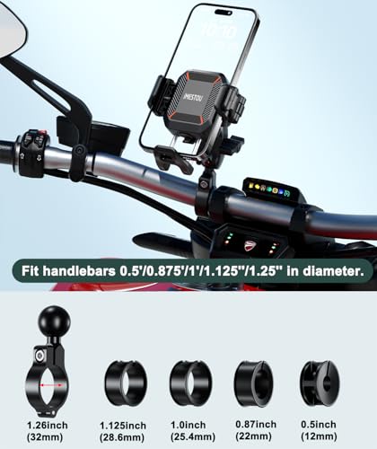 iMESTOU Motorcycle Wireless USB C Phone Mount Anti-Vibration