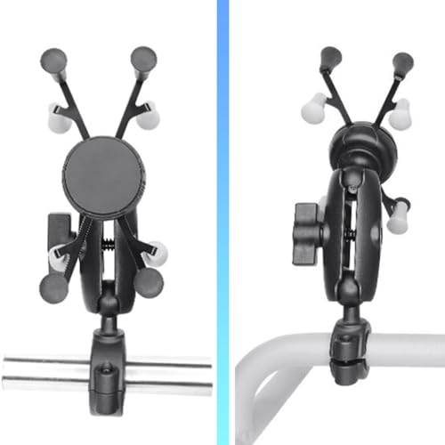 Strg Phone Mount Holder with Aluminum Double Socket Arm for 1" Ball Mount - size: Match Your Own Base