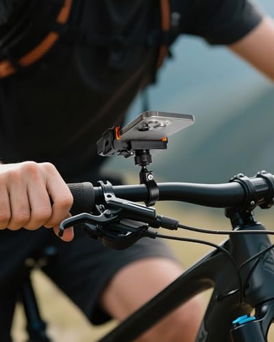 xik Universal Motorcycle Phone Mount Holder - Quick Release & Lock Handlebar Mount for Bike, Bicycle, Scooter & ATV - Fits iPhone & Android Smartphones 4.7-7.2 Inches