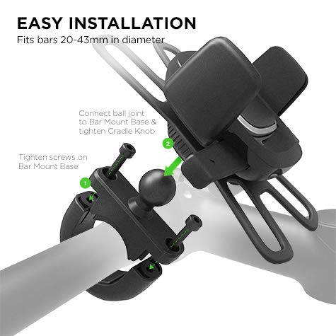 iOttie Easy One Touch 4 Bike Phone Mount Holder Bicycle Handlebar Cradle Quick-Release Lock, Secure Phone Holder for iPhone 17 16 15 Samsung Google Smartphones