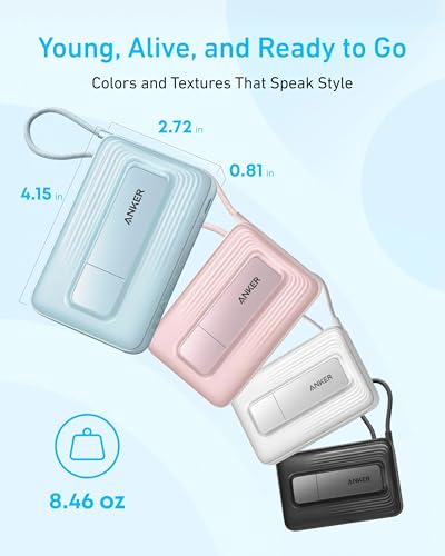 Anker Zolo Magnetic Power Bank,10,000mAh Magsafe Portable Charger - color: Blue