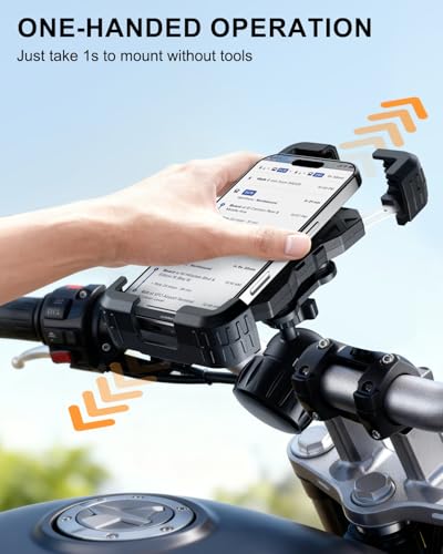 Motorcycle Phone Mount with Vibration Dampener for 4.7-7" Phone - color: Knob Base